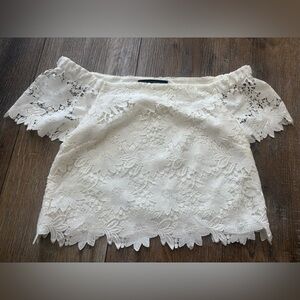 White House Black Market Floral Lace Off-Shoulder Blouse